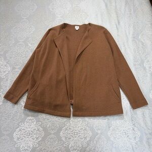 Jcrew Factory Open Front Cardigan In Caramel Size Large